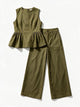Faux Suede Pant Set