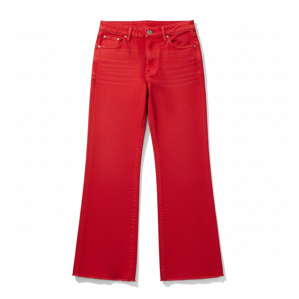 Meg High Rise Wide Leg Raw Hem