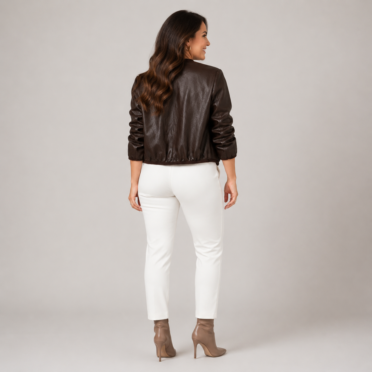 Jacket_Short_PU_Crinkle_Esqual_ F2611512_4_Cacao_2