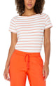 Short Sleeve Boatneck Knit Top