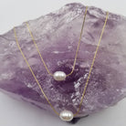 Layer Gold Chain Double Pearl Necklace_Magnolia_MMJ156