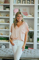 V-Neck Chest Pocket Detail Satin Blouse Top