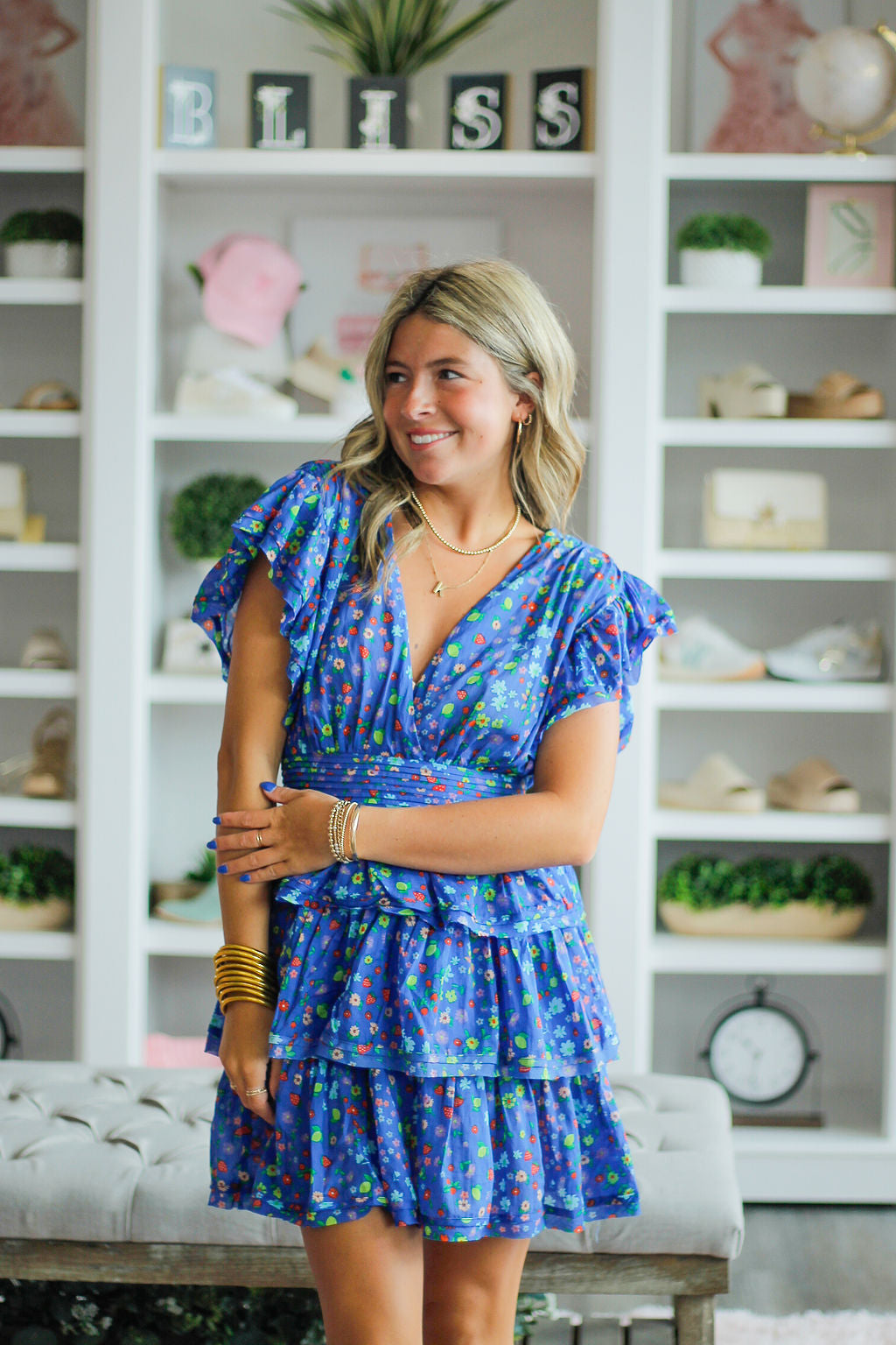 Karlie Blue Summer Fruit Dress M Karlie Blue Summer Fruit Dress M