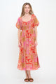 Mediterranean Majesty Puff Sleeves Maxi dress