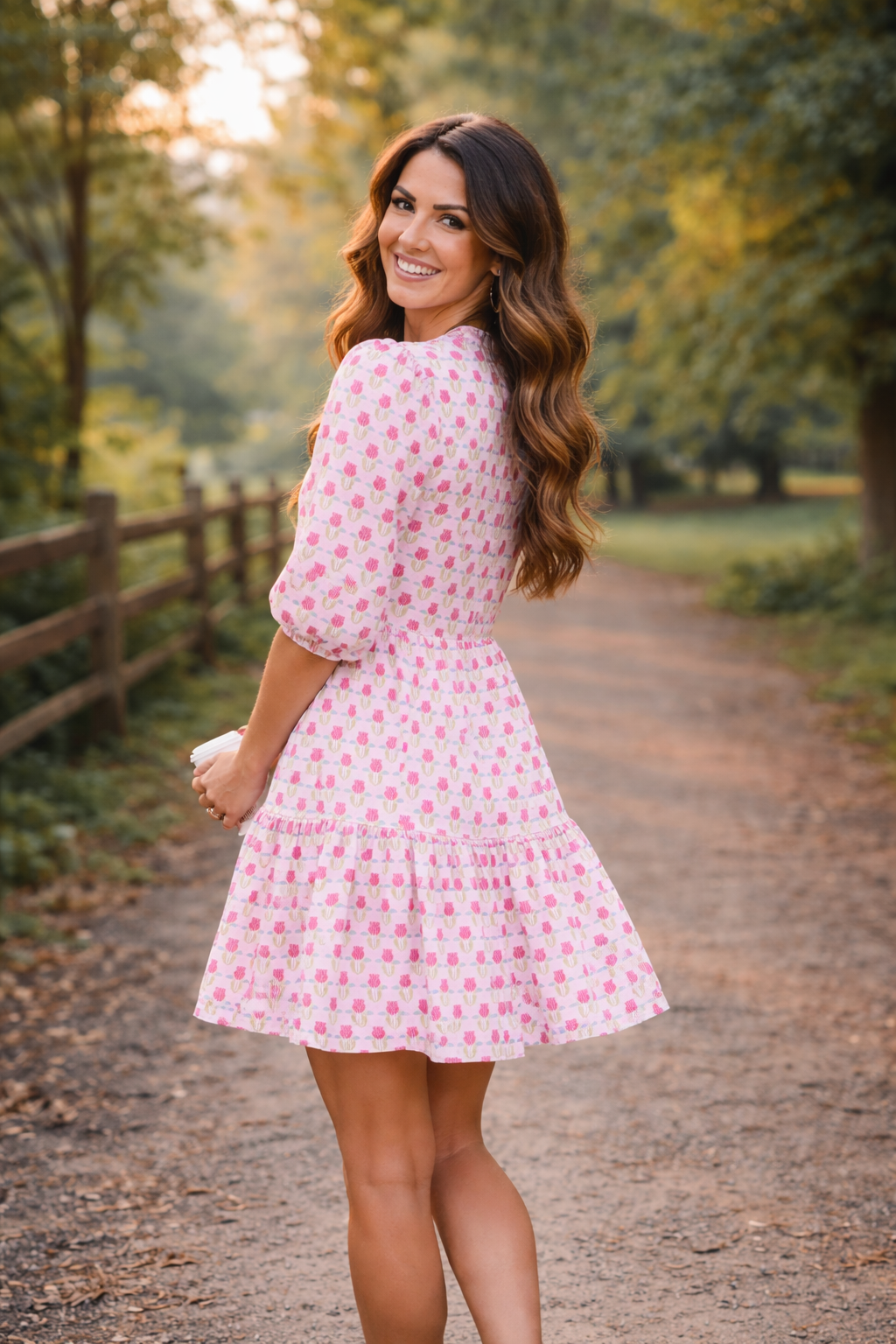 riley mini dress Mary Square Riley Dress Flora Fanfare Pink / Medium