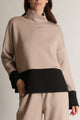 Color Block Long Sleeve Mock Neck Top