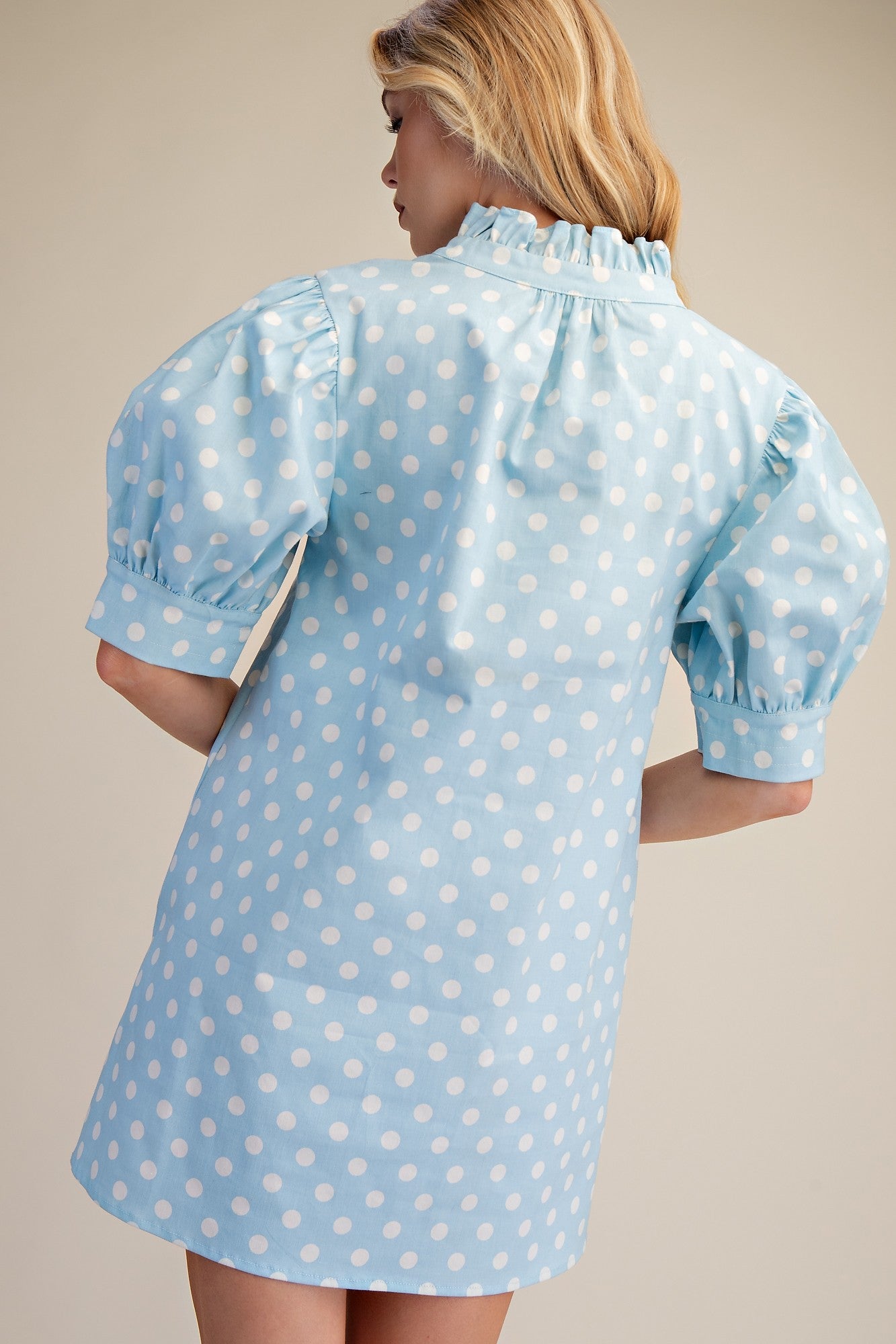 Ruffle Polka Dot Mini Dress_Glam_GD9784