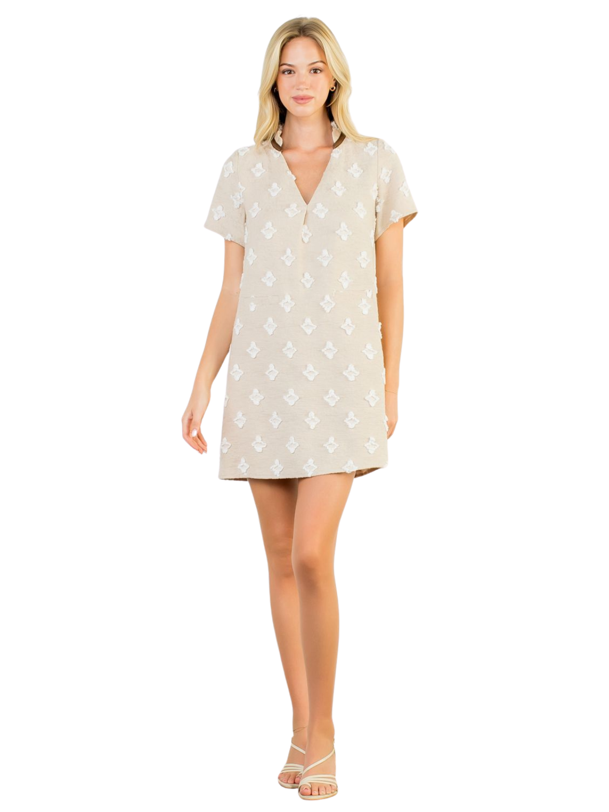 Short Sleeve Detailed Dress_THML_WCT3258