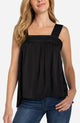 Sleevelss Woven Top with Pintuck Straps