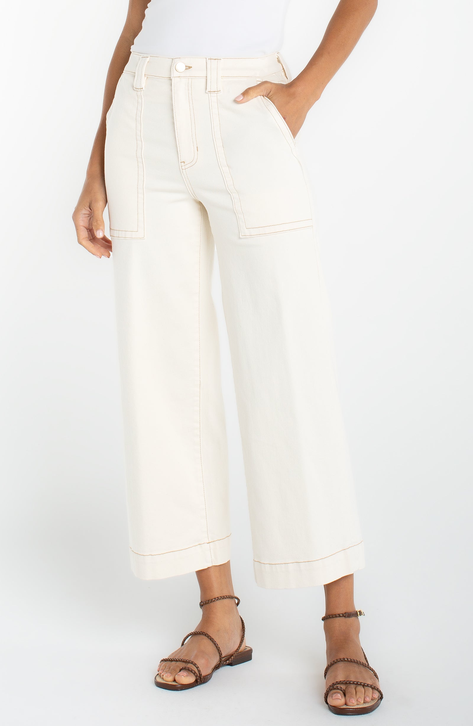 Stride High Rise Wide Leg Crop With Patch Pocket 26'