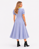 Stripe_Print_Short_Puff_Sleeve_Midi_Dress_Entro_D30453_S_2
