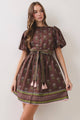 Border Belted Mini Dress