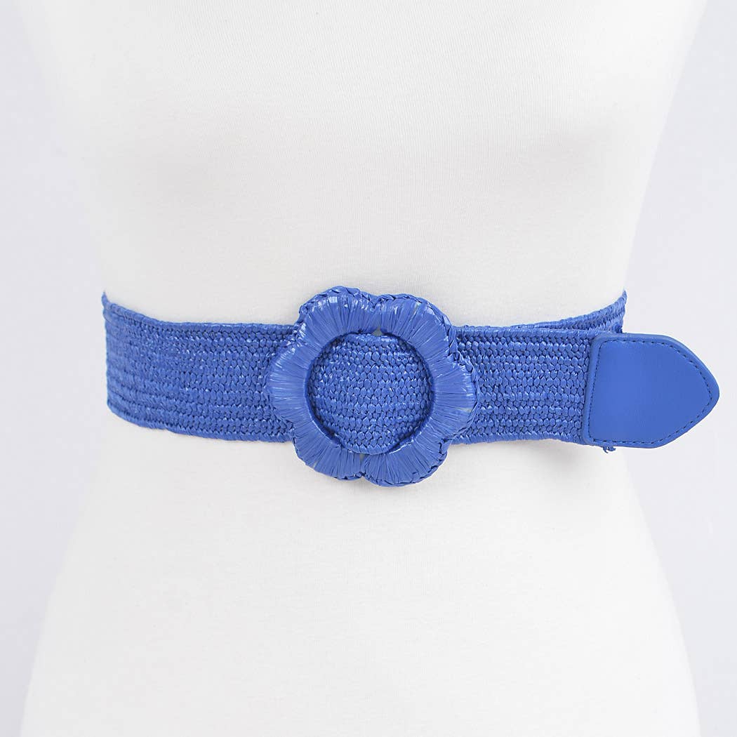 Faux Straw Elastic Belt