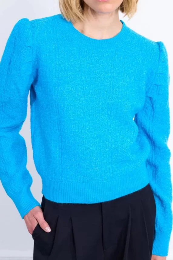 Knitted Sweater with Balloon Sleeves