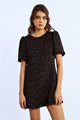 Puff Sleeves Tweed Dress