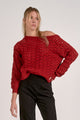 Open Knit Wide Neck Sweater